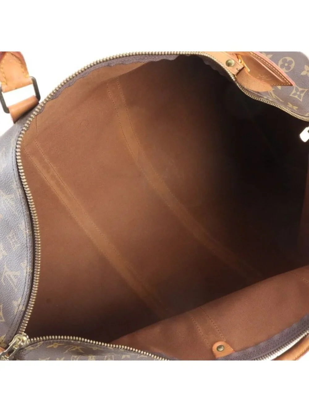Louis Vuitton Monogram Keepall 60 Leather Boston Bag Tote Carry